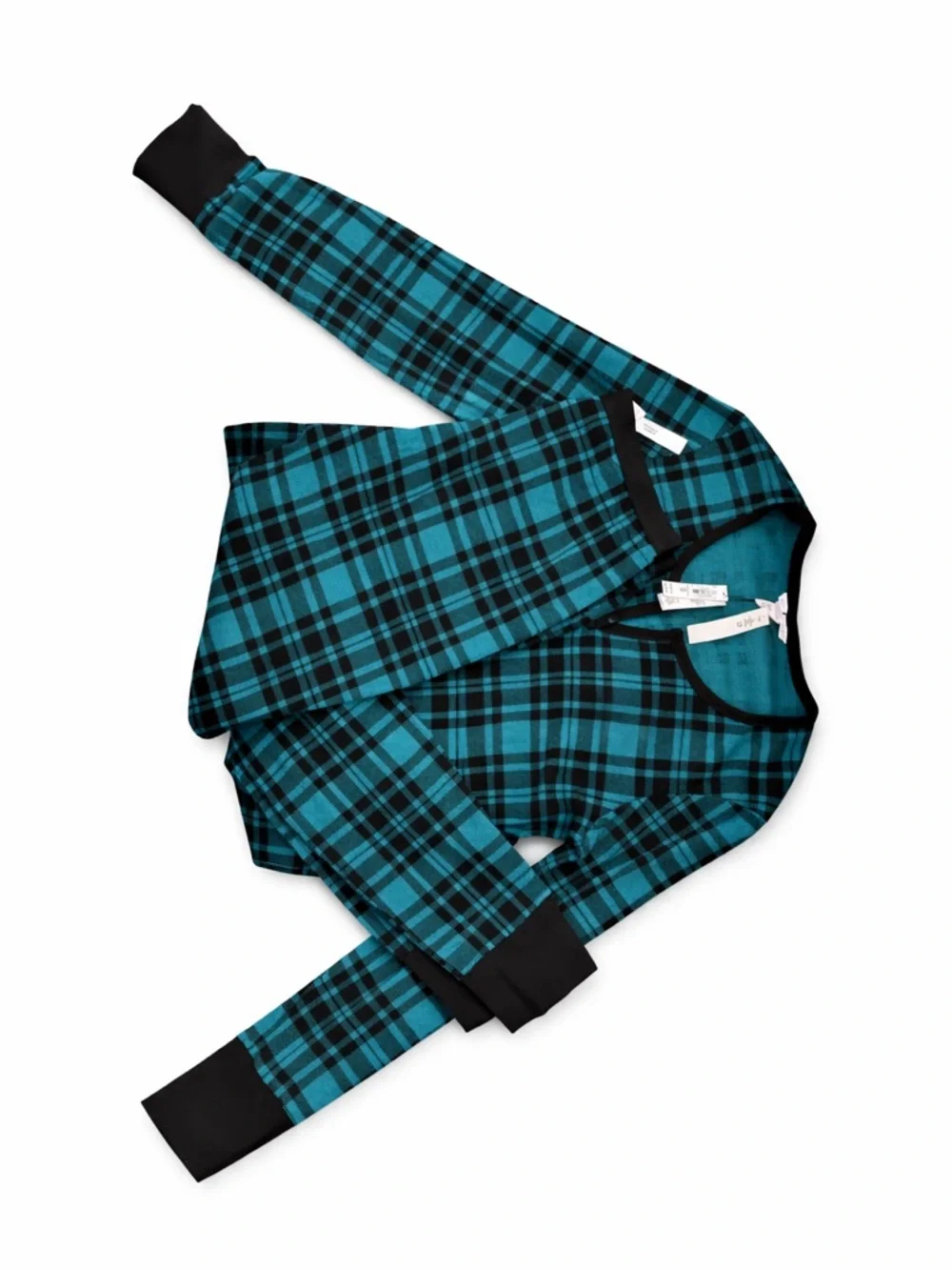 Victoria's Secret Teal and Black Plaid Lounge Set - Picture 2 of 8